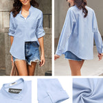 Nadorine Cotton Linen Shirts Tops