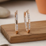 Elegant cubic zirconia gold earrings