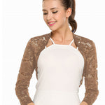 Nadorine Women's Bolero Shrugs Crochet Lace Open Cardigan