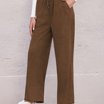 Nadorine Drawstring Long Pants with Pockets