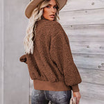 Fuzzy Fleece Jackets Oversized Open Front Coat Zipper Outwear(TTShop02) - Nadorine (Us Only)