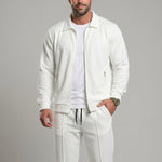 KZZ Men's Stylish Casual Waffle-Knit Business Jacket Suit