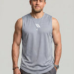 KZZ Men's Solid-Color Mesh Tank Top