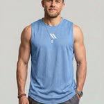 KZZ Men's Solid-Color Mesh Tank Top