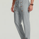KZZ Men's Breathable Linen Drawstring-Waist Trousers