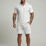 KZZ Men's Two-Piece Jacquard Knit Casual Set