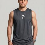 KZZ Men's Solid-Color Mesh Tank Top