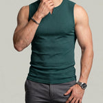KZZ Solid-Color V-Neck Sleeveless Pullover Vest T-Shirt