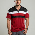 KZZ Men's Colorblock Short Sleeve Polo Shirt