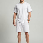 KZZ Solid-Color Crew-Neck T-Shirt and Shorts