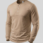 KZZ Men's casual layered top with multiple buttons on the front