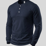 KZZ Men's casual layered top with multiple buttons on the front
