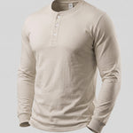 KZZ Men's casual layered top with multiple buttons on the front