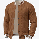 KZZ  Men's Fashion Striped Baseball Jacket