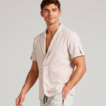 KZZ Men's Short-Sleeve Suit Jacket for Summer