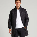 KZZ Casual solid-color long-sleeve zip-up outerwear with a stand collar for winter