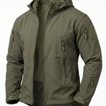 KZZ Slim-fit woven solid color long-sleeved hooded jacket