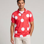 KZZ Men's Polka-Dot Polo Shirt