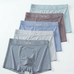 KZZ Men's Breathable Solid-Color Letter-Print Boxer underwear