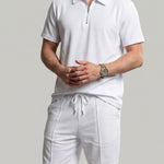 KZZ Solid-Color Short-Sleeve T-Shirt and Drawstring-Waist Shorts