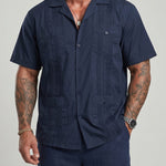 KZZ Men's Short-Sleeve Collared Shirt