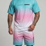 KZZ Gradient Short-Sleeve Top and Drawstring Shorts