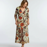 Corisande | V Neck Long Sleeve Floral Midi Dress