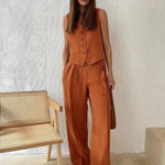 Sienna Holloway | Cotton Linen Two-Piece Set For Women