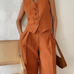 Sienna Holloway | Cotton Linen Two-Piece Set For Women