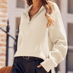 Nadorine Long Sleeve Oversized Knit Sweater Tops