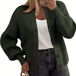Essential Comfy Crew Neck Knit Cardigan (US Only)