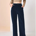 Sophie Laurent | Wide Leg Corduroy Pants For Women