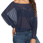 Long Sleeve Mesh Sheer Shirt - Nadorine (Us Only)
