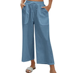 Nadorine Cotton Linen Pants Wide Leg Long Palazzo Pants