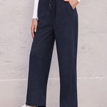 Nadorine Drawstring Long Pants with Pockets