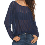 Long Sleeve Mesh Sheer Shirt - Nadorine (Us Only)