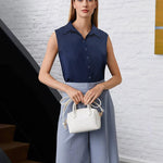 Sleeveless Button Down Tank Tops - Nadorine (Us Only)
