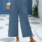 Nadorine Cotton Linen Pants Wide Leg Long Palazzo Pants