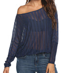 Long Sleeve Mesh Sheer Shirt - Nadorine (Us Only)