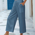 Nadorine Cotton Linen Pants Wide Leg Long Palazzo Pants