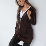 Fleece Hoodies Tunic Long Hoodie Jacket - Nadorine (Us Only)