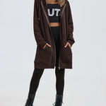 Fleece Hoodies Tunic Long Hoodie Jacket - Nadorine (Us Only)