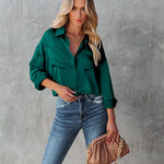Satin Silk Button Down Shirts - Nadorine (Us Only)