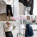 Satin Silk Button Down Shirts - Nadorine (Us Only)