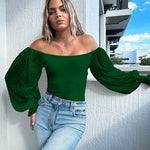 Puff Long Sleeve Bodysuit Leotard Sheer Top - Nadorine (Us Only)
