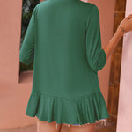 Nadorine Women's 3/4 Sleeve Draped Ruffles Cardigan