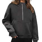 Zeagoo Womens Half Zip Cropped Hoodies