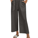 Nadorine Cotton Linen Pants Wide Leg Long Palazzo Pants