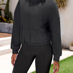 Zeagoo Womens Fleece Jacket Full Zip Crop Hoodie Long Sleeve Pullover Sweatshirts Oversized 2023 Fall Winter Coat