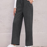 Nadorine Drawstring Long Pants with Pockets
